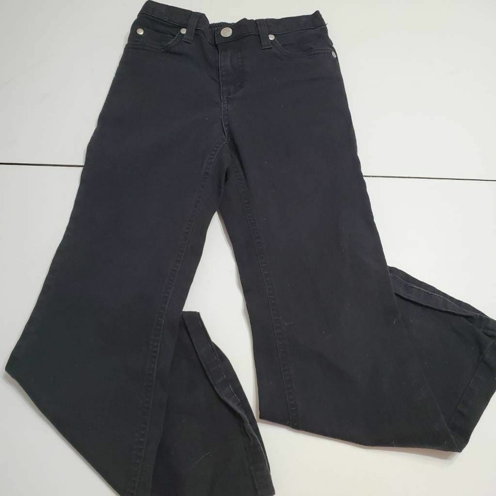 Arizona Jean Company Girls Straight Leg Denim Black Pockets Stretch Plus 8.5